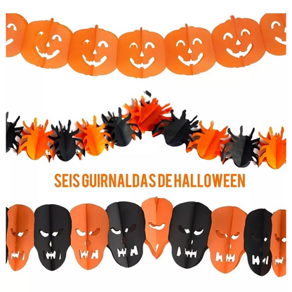 Set 6 Guirnaldas para Decoración Halloween