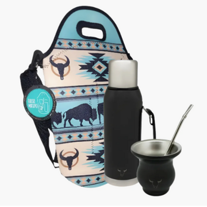 Set de Mate Wayu (Bolso Neopreno + Termo 1L + Mate + Bombilla)