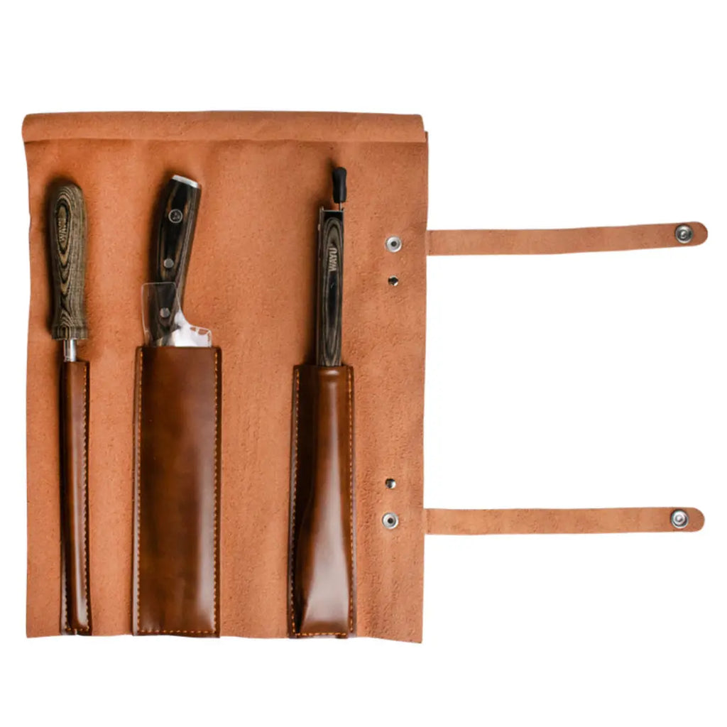 Set Parrillero Wayu 3 Piezas con Estuche de Cuero Premium