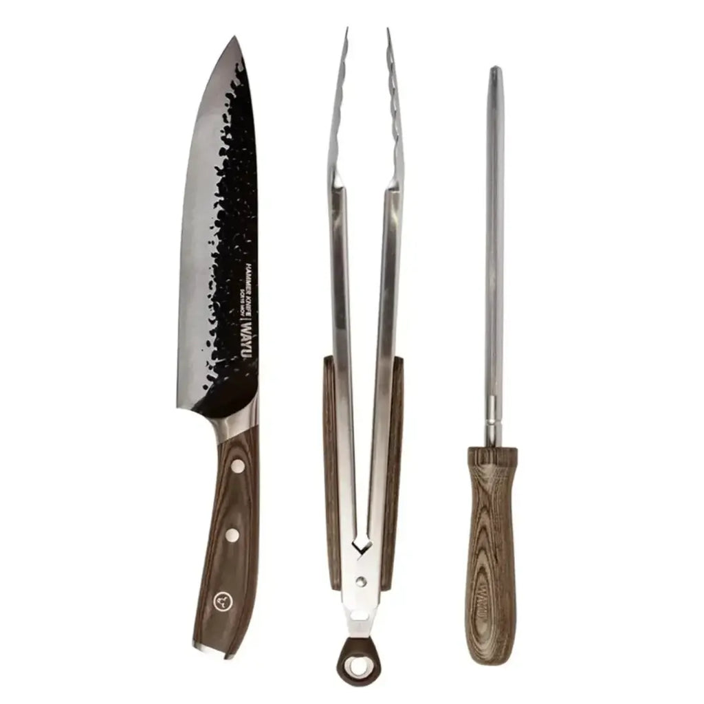 Set Parrillero Wayu 3 Piezas con Estuche de Cuero Premium