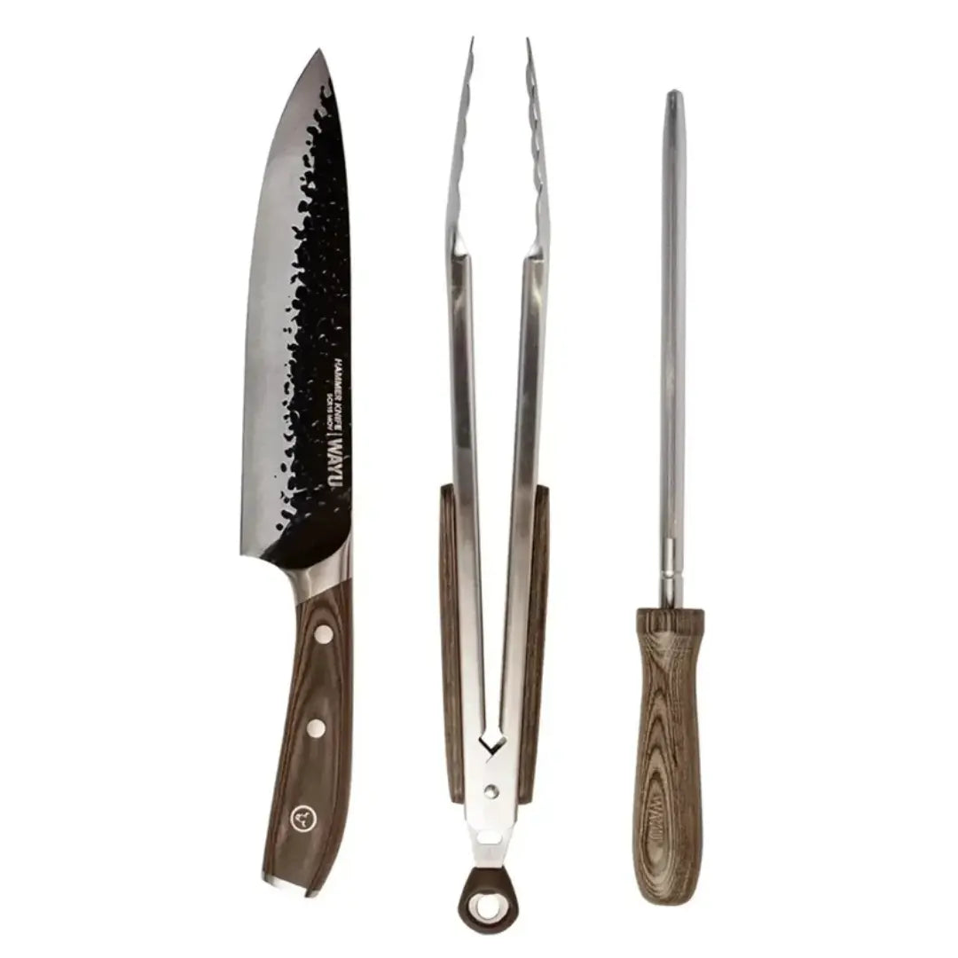 Set Parrillero Wayu 3 Piezas con Estuche de Cuero Premium