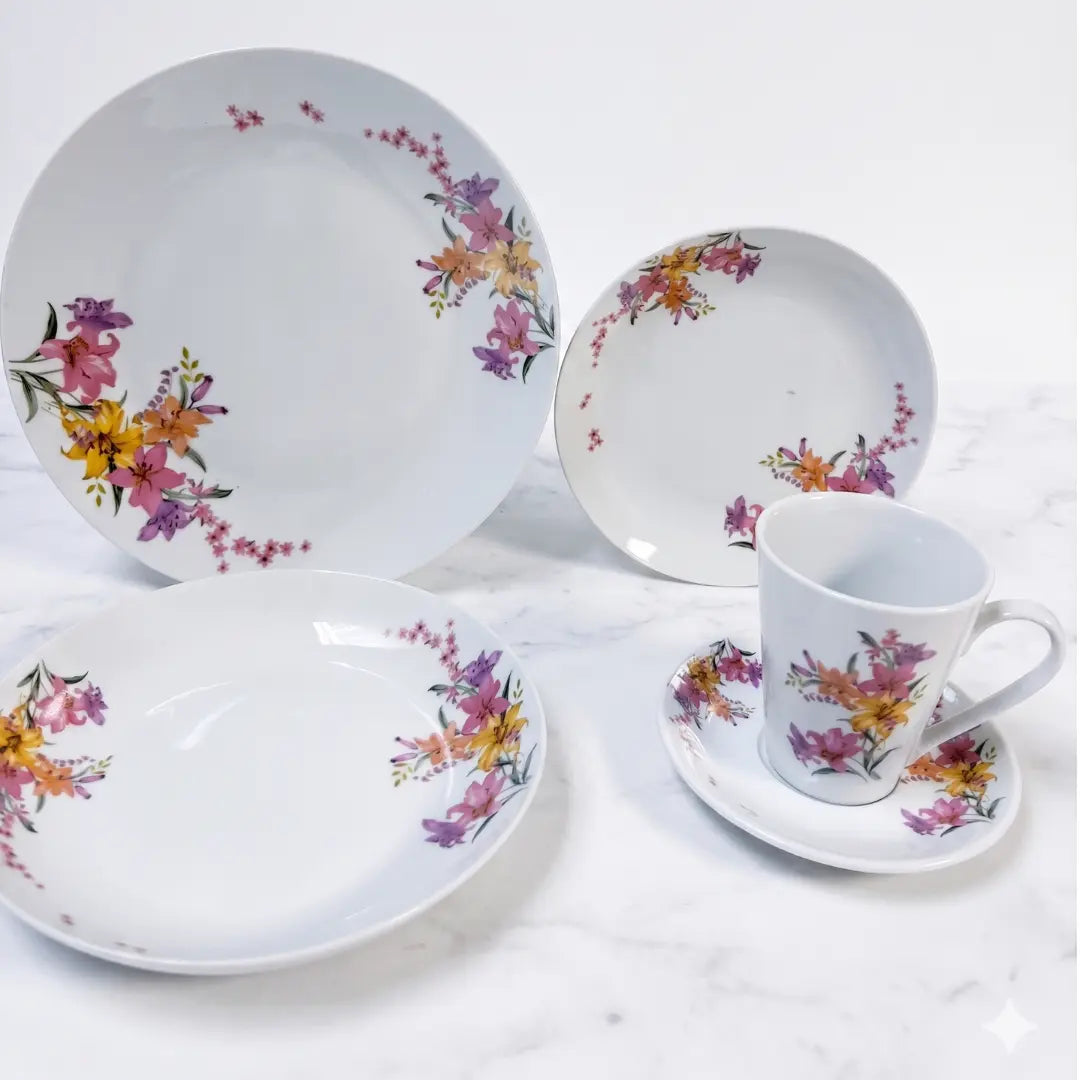 Vajilla 30 Piezas Floreada Porcelana