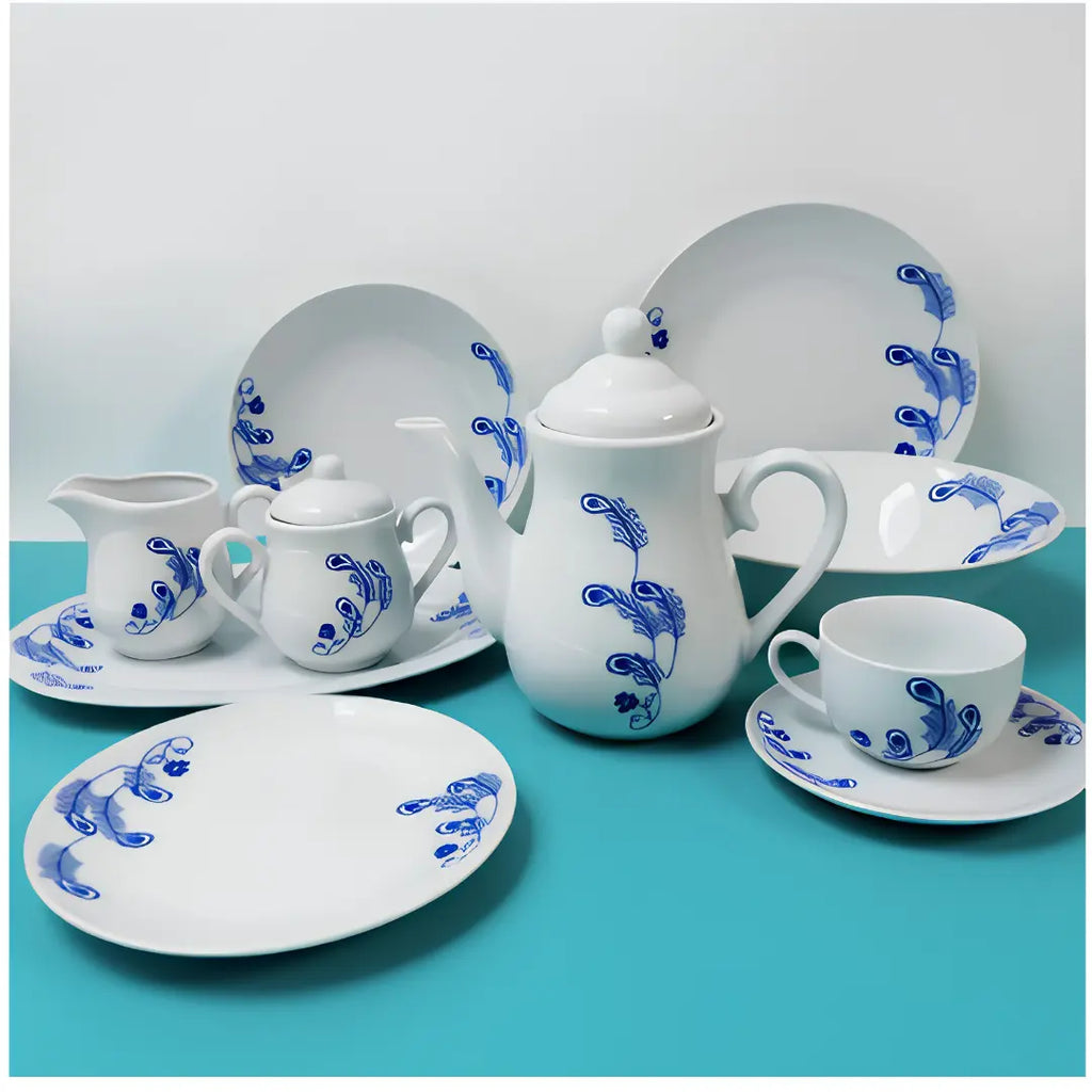 Vajilla de Porcelana 47 Piezas Completa | Juego de Loza 8 Personas