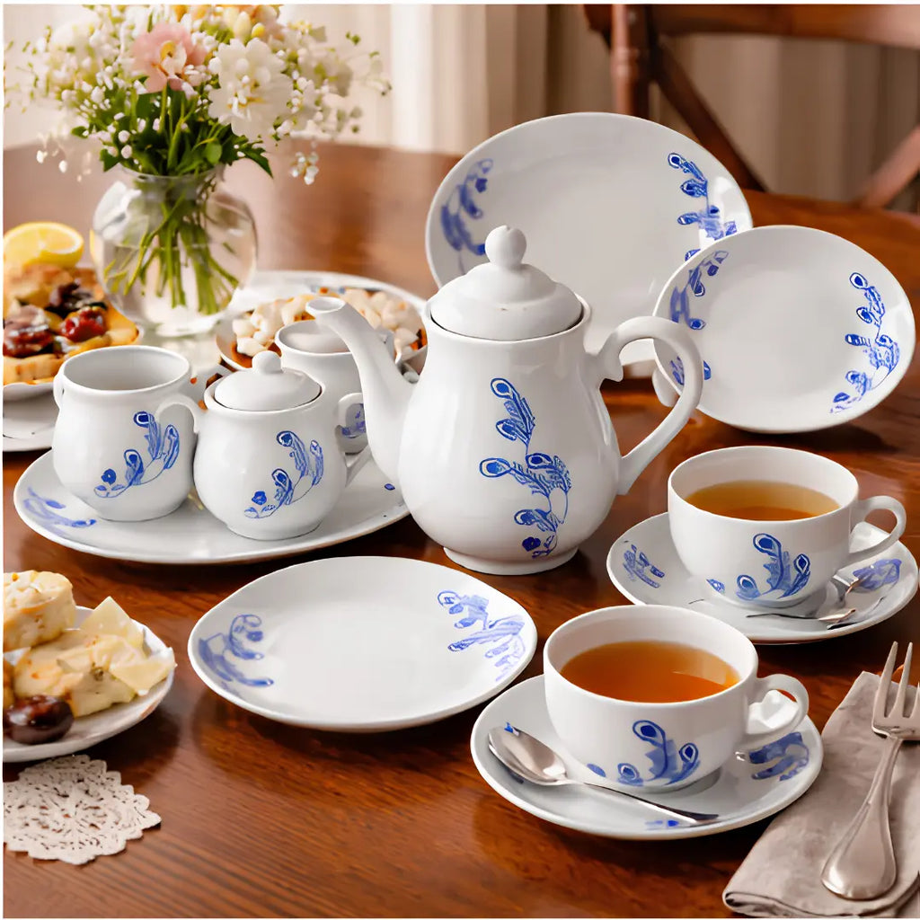 Vajilla de Porcelana 47 Piezas Completa | Juego de Loza 8 Personas