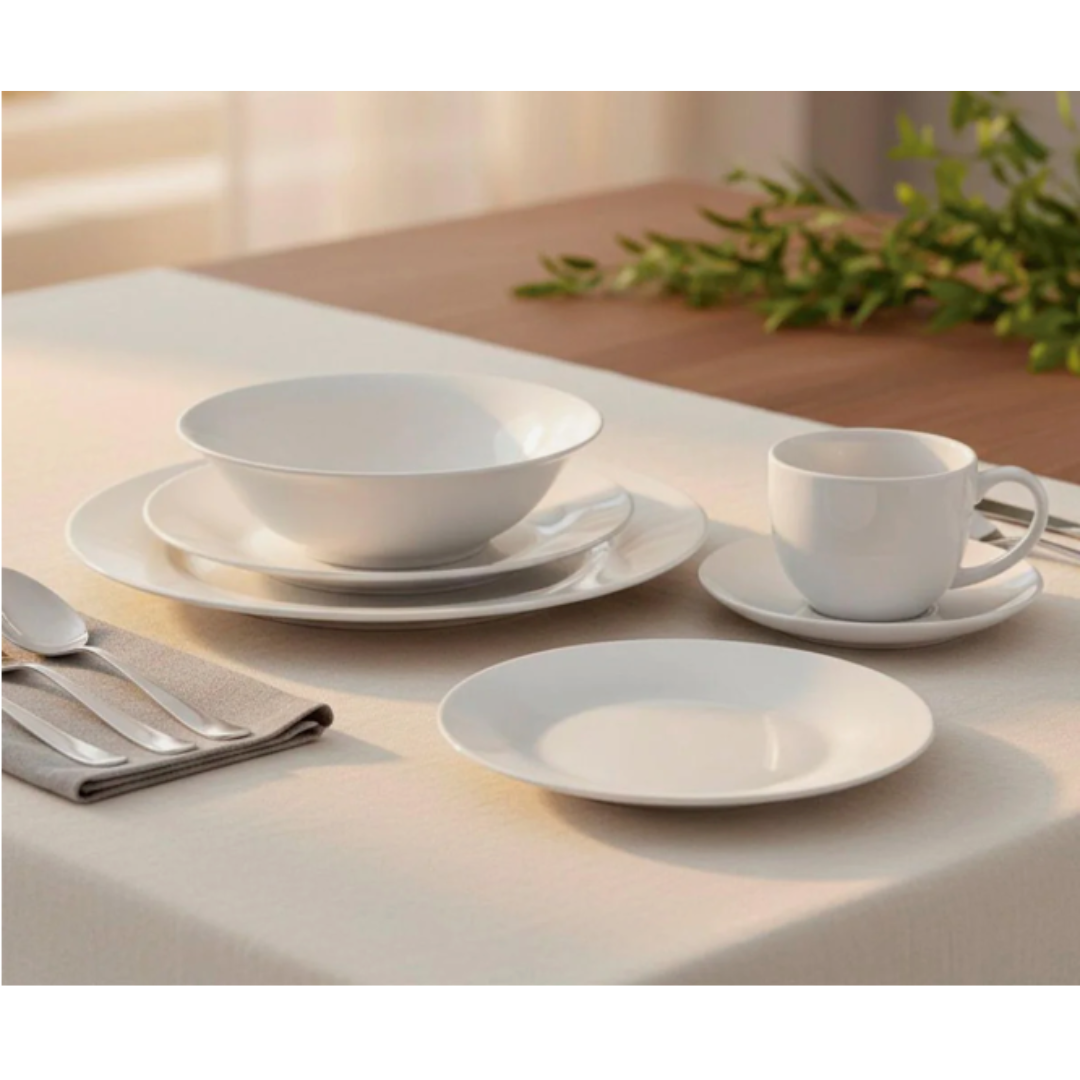 Set Vajilla 30 Piezas Porcelana Blanca Serena