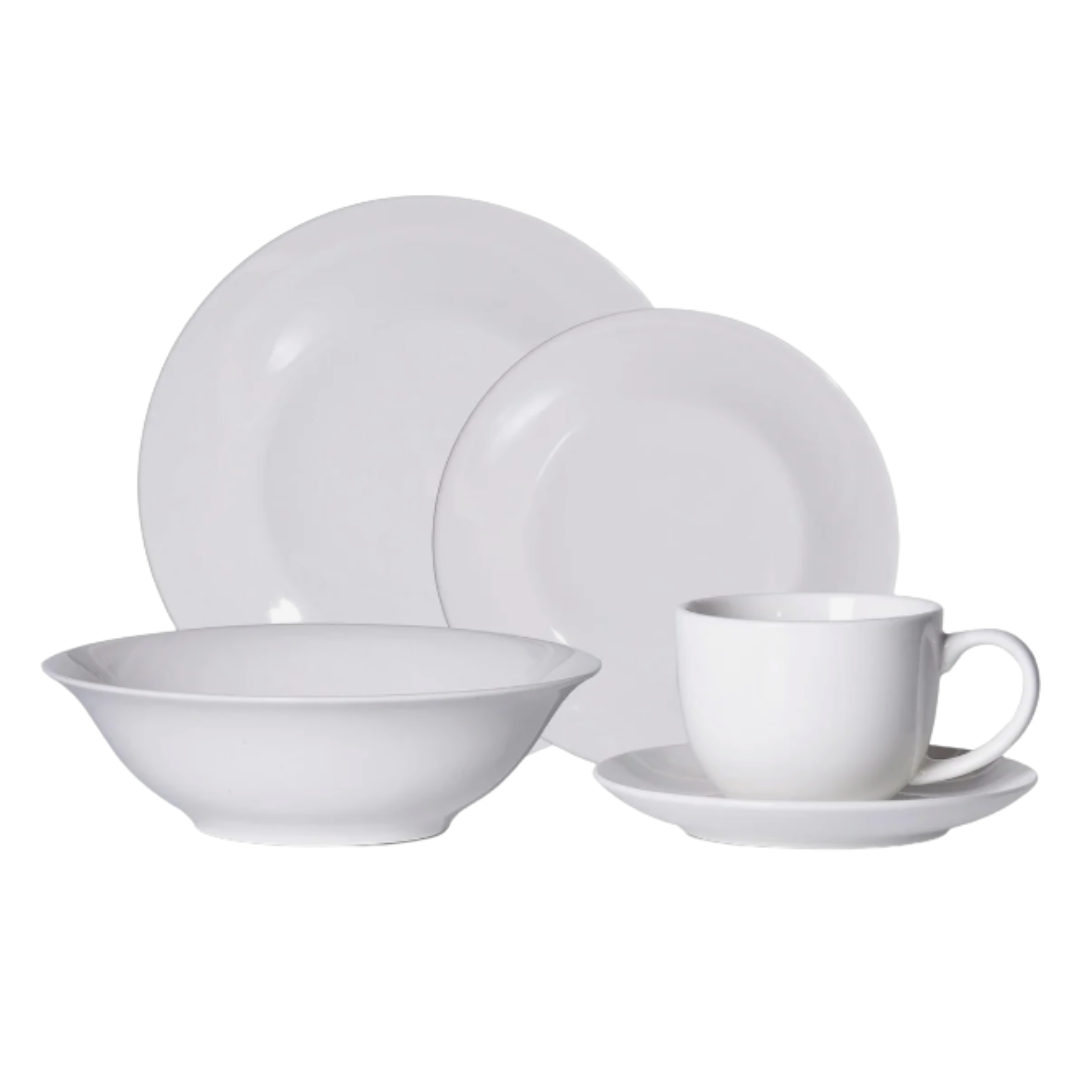 Set Vajilla 30 Piezas Porcelana Blanca Serena