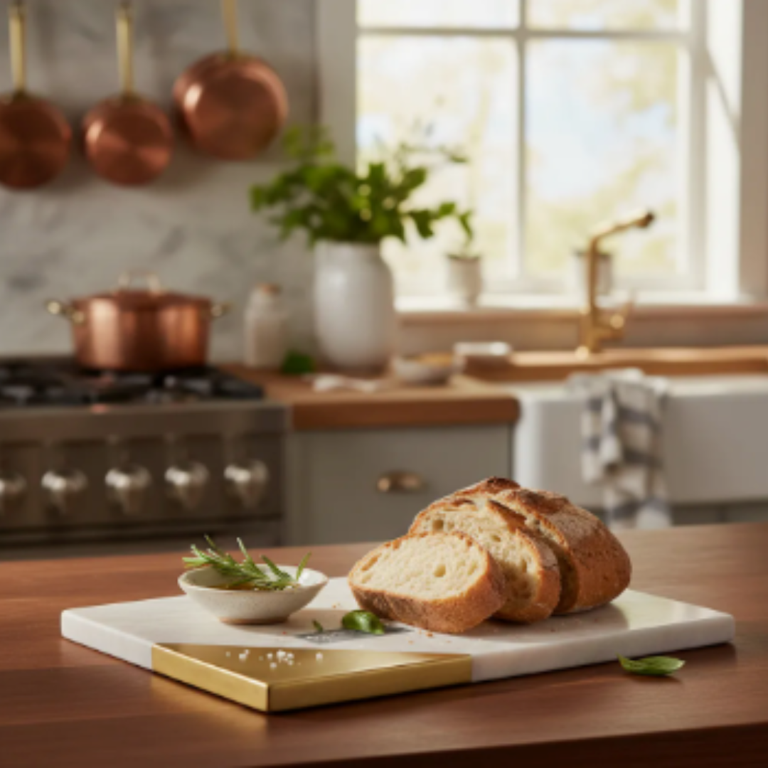 Tabla de Picar de Marmol con Cobre PRemiun 23x10 cm