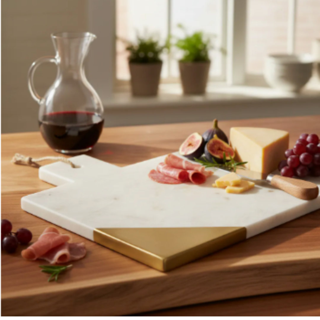 Tabla de Picar de Marmol con Cobre PRemiun 23x10 cm