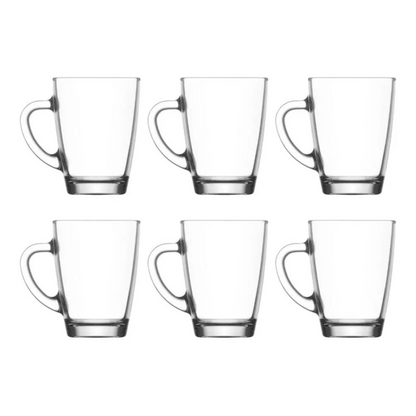 Set 6 Tazas para Cafe 300 ML LAV + cucharas