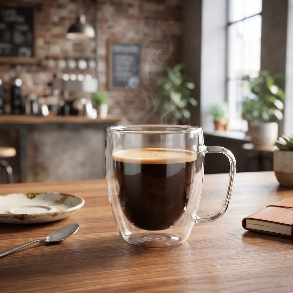 Taza Doble Pared 350 ML Vidrio Borosilicato