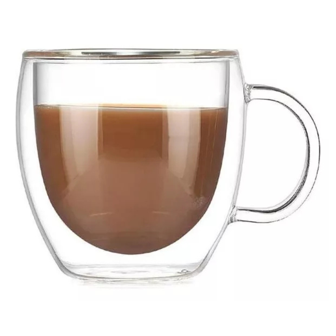 Taza para Cafe o Te Vidrio Doble Pared 250 ML