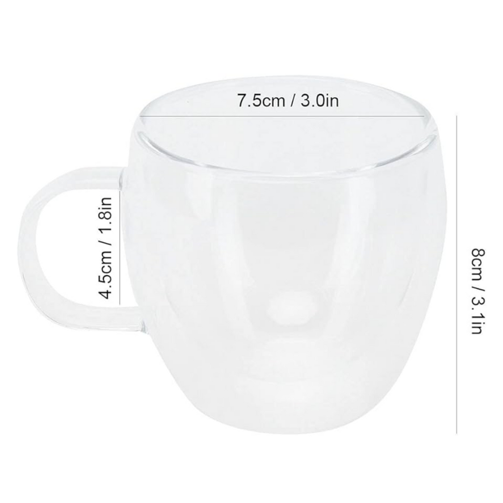Taza para Cafe o Te Vidrio Doble Pared 250 ML