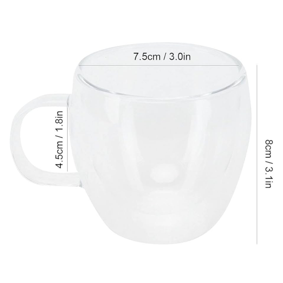 Taza para Cafe o Te Vidrio Doble Pared 250 ML