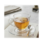 Juego 6 Tazas Café 220ml con Platos Vidrio