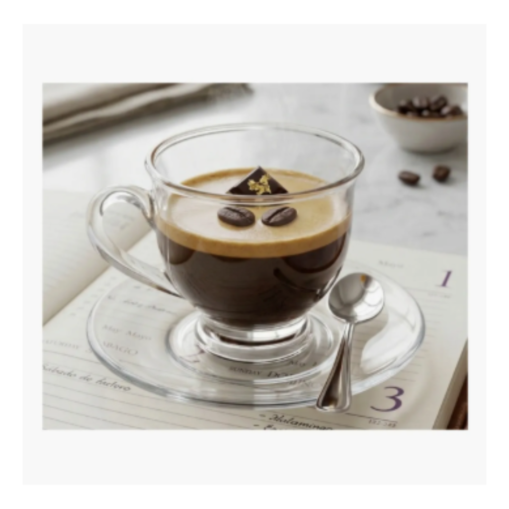 Juego 6 Tazas Café 220ml con Platos Vidrio