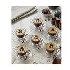Juego 6 Tazas Café 220ml con Platos Vidrio