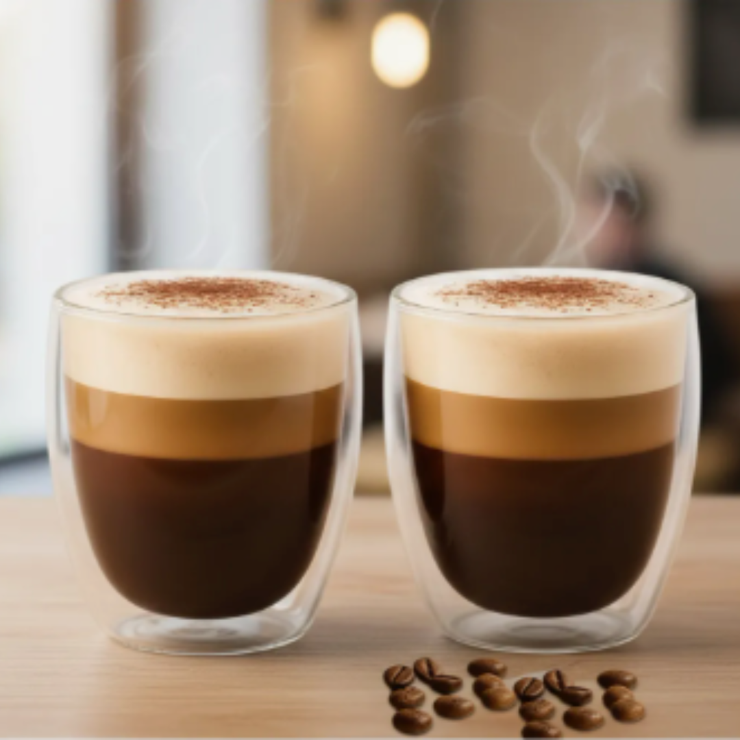 Set 2 Vasos Doble Pared 200ml | Borosilicato Térmico