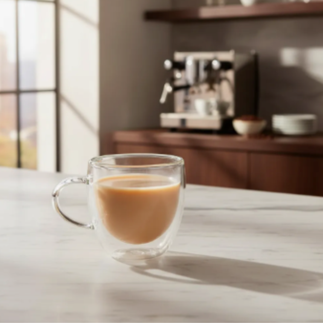 Set 2 Tazas Doble Pared 80ml - Vidrio Borosilicato Espresso