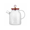 Tetera de Vidrio con Filtro y Tapa Bambu 1.6 Litros