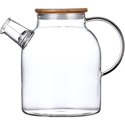 Tetera de Vidrio con Filtro y Tapa Bambu 1.8 Litros