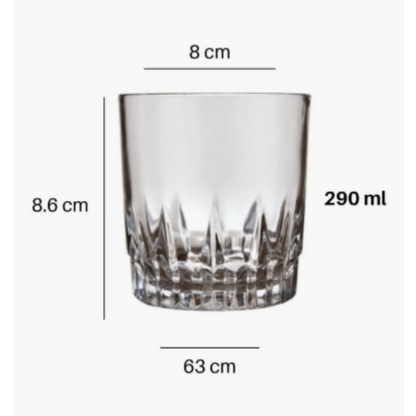 Set 6 Vasos de Vidrio Bajos Whisky 290 Ml Vegas