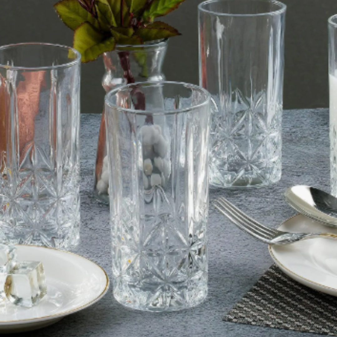 Set 6 Vasos Cocktail Altos Labrados 350ml 