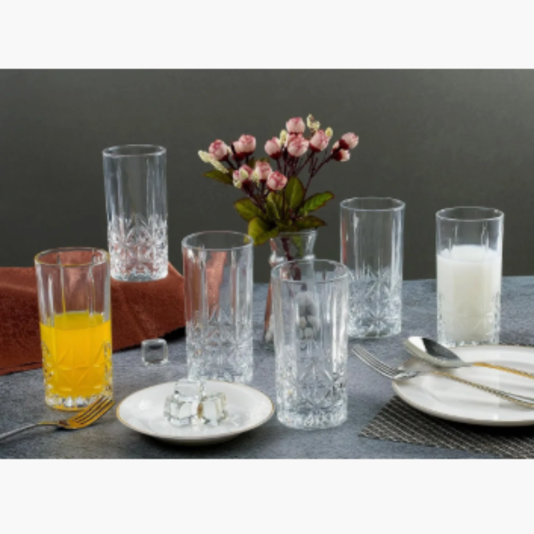 Set 6 Vasos Cocktail Altos Labrados 350ml 
