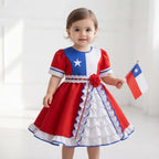 Vestido Niñas Fechas Patrias Bandera de Chile