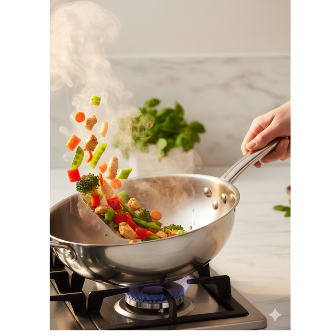 Wok Acero inoxidable Wens Umbra 28 cm