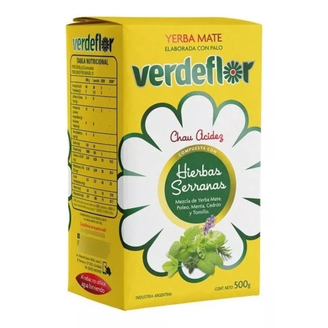 Yerba Mate VerdeFlor Hierbas Serranas 500g